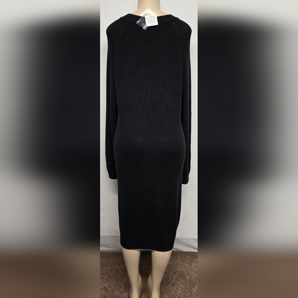 Core Life L Black Knit Dress Long Sleeves Stretch New - Picture 5 of 7